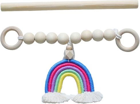 Rainbow Tassel Wooden Beads Curtain Tieback Bohemian Handmade Curtain Rope Tie Curtain Holders for Wall Black in Saudi Arabia