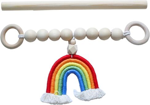 Rainbow Tassel Wooden Beads Curtain Tieback Bohemian Handmade Curtain Rope Tie Curtain Holders for Wall Black in Saudi Arabia