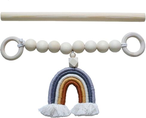 Rainbow Tassel Wooden Beads Curtain Tieback Bohemian Handmade Curtain Rope Tie Curtain Holders for Wall Black in Saudi Arabia
