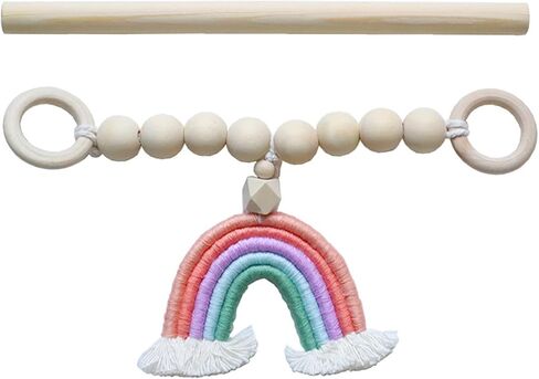 Rainbow Tassel Wooden Beads Curtain Tieback Bohemian Handmade Curtain Rope Tie Curtain Holders for Wall Black in Saudi Arabia