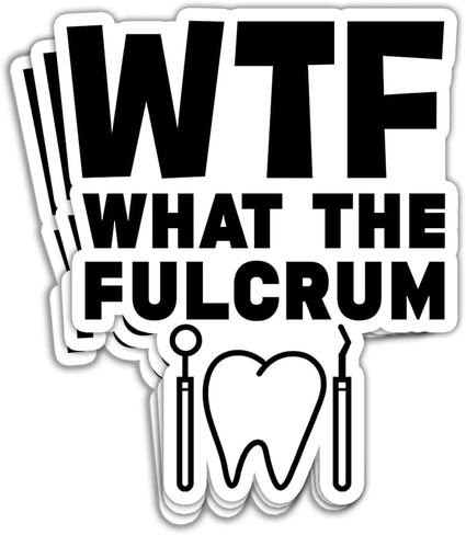 3 قطع - ملصقات WTF What The Fulcrum، ملصقات أسنان مضحكة لطبيب الأسنان، ملصقات لحياة الأسنان، ملصقات فخورة لتقدير طبيب الأسنان، ديكورات لزجاجات الكمبيوتر المحمول، نافذة السيارة، ملصقات 3 بوصة × 4 بوصة in Kuwait