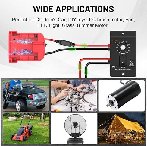 محول بطارية عجلات الطاقة مع مجموعة أدوات التحكم في سرعة المحرك DC 12-60V وحماية مدمجة من الجهد المنخفض لمشروع بطارية Milwaukee M18 DIY (عبوة واحدة) in Kuwait
