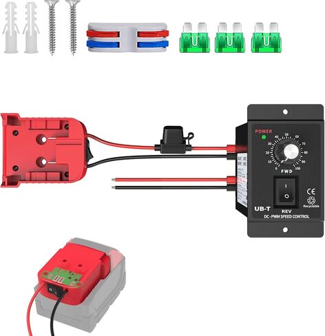 محول بطارية عجلات الطاقة مع مجموعة أدوات التحكم في سرعة المحرك DC 12-60V وحماية مدمجة من الجهد المنخفض لمشروع بطارية Milwaukee M18 DIY (عبوة واحدة) in Kuwait