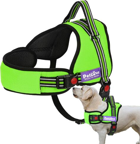 PetLove Dog Harness, Adjustable Soft Leash Padded No Pull Dog Harness for Small Medium Large Dogs, Black in Saudi Arabia