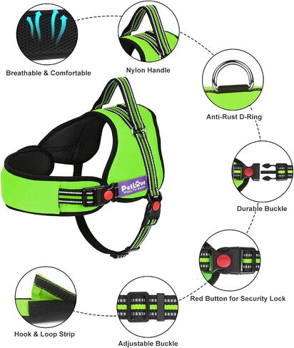 PetLove Dog Harness, Adjustable Soft Leash Padded No Pull Dog Harness for Small Medium Large Dogs, Black in Saudi Arabia
