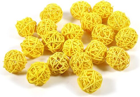 Wicker Rattan Balls, 20PCS Decorative Natural Ball Centerpiece Bowls Orbs Vase Fillers Twig Spheres Table Decoration Hanging DIY Home Decor Coffee Halloween Christmas Craft Wedding Party Potpourri in Saudi Arabia