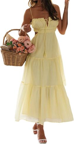 Women Sexy Spaghetti Strap Low Cut Dress Y2k Bodycon Long Dress Sleeveless Backless Maxi Dress Going Out Dress Party Clubwear in Kuwait