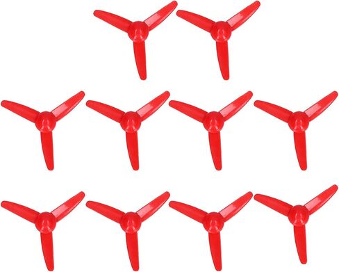 10Pcs Micro DC Motor 2mm Shaft Propeller with 3 Vanes 70mm Fan Leaves, RC Vehicle Propellers, Boat RC Car Rotating Accessories for DIY Airplane Science and Education Toys (Red) in Saudi Arabia