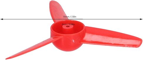 10Pcs Micro DC Motor 2mm Shaft Propeller with 3 Vanes 70mm Fan Leaves, RC Vehicle Propellers, Boat RC Car Rotating Accessories for DIY Airplane Science and Education Toys (Red) in Saudi Arabia