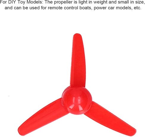 10Pcs Micro DC Motor 2mm Shaft Propeller with 3 Vanes 70mm Fan Leaves, RC Vehicle Propellers, Boat RC Car Rotating Accessories for DIY Airplane Science and Education Toys (Red) in Saudi Arabia