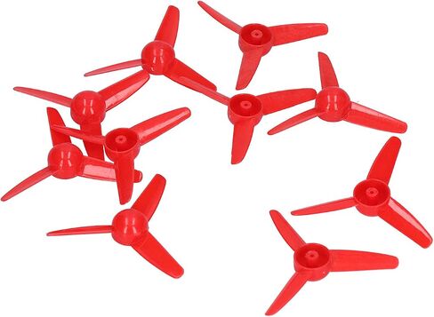10Pcs Micro DC Motor 2mm Shaft Propeller with 3 Vanes 70mm Fan Leaves, RC Vehicle Propellers, Boat RC Car Rotating Accessories for DIY Airplane Science and Education Toys (Red) in Saudi Arabia