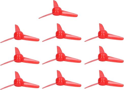 10Pcs Micro DC Motor 2mm Shaft Propeller with 3 Vanes 70mm Fan Leaves, RC Vehicle Propellers, Boat RC Car Rotating Accessories for DIY Airplane Science and Education Toys (Red) in Saudi Arabia