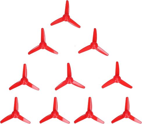 10Pcs Micro DC Motor 2mm Shaft Propeller with 3 Vanes 70mm Fan Leaves, RC Vehicle Propellers, Boat RC Car Rotating Accessories for DIY Airplane Science and Education Toys (Red) in Saudi Arabia