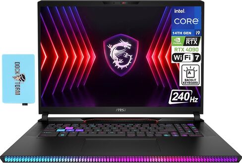 MSI Raider GE78HX Gaming Laptop 17" WQXGA 240Hz (24-Core 14th Gen Intel i9-14900HX, GeForce RTX 4090, 64GB DDR5, 2x2TB PCIe SSD RAID 0 (4TB), Per Key RGB KYB, Thunderbolt 4, WiFi 7, Win11P) w/DKZ Hub in Saudi Arabia