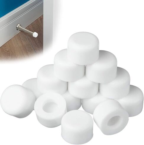 Door Stoppers Bumper Tips, 0.39 Inch Door Stoppers Rubber Tip Replacement, Door Stop Caps for Door Wall Protection, Door Stoppers for Bottom of Door - (Black 20 Pieces) in Saudi Arabia