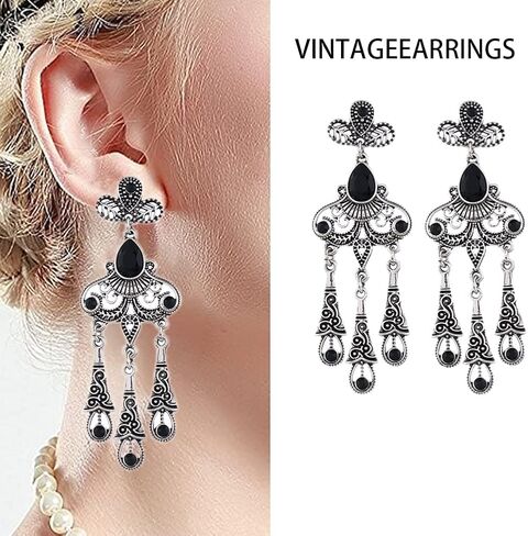 1920s Flapper Accessory Set - Gatsby Costume Feather Headband Earrings Gloves for Women (Pack of 6) in Kuwait