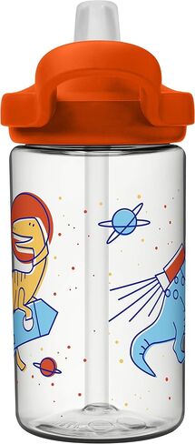 زجاجة مياه Eddy+ Kids خالية من مادة BPA مع قش، 14oz، Space Dinos in Saudi Arabia