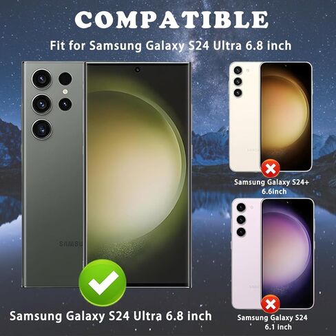 [عبوتان + 2] واقي شاشة Galaxy S24 Ultra، زجاج مقوى مقاوم للخدش 9H، دعم بصمات الأصابع بالموجات فوق الصوتية، لهاتف Samsung Galaxy S24 Ultra 5G 6.8 بوصة واقي شاشة زجاجي in Kuwait