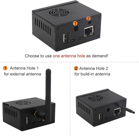Orange Pi Zero 2 Case N500, Metal Case with 5V 3010 Cooling Fan and 4pcs Aluminum Heatsinks & Antenna in Saudi Arabia