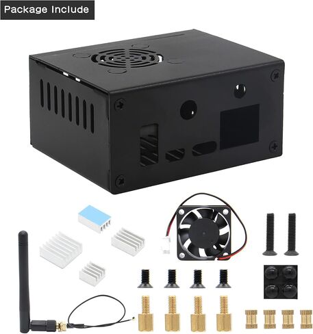 Orange Pi Zero 2 Case N500, Metal Case with 5V 3010 Cooling Fan and 4pcs Aluminum Heatsinks & Antenna in Saudi Arabia
