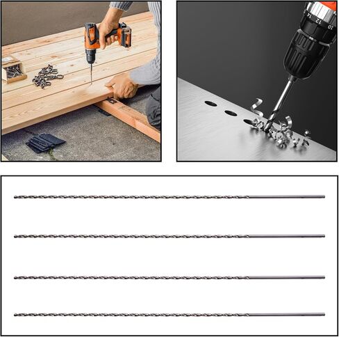 PENCK 3mm Drill Bit Straight Shank 300mm Length Twist Drill Bits High Speed Steel Extra Long Drill Bits Tool for Hardened Metal Plastic and Wood, 4pcs in Saudi Arabia
