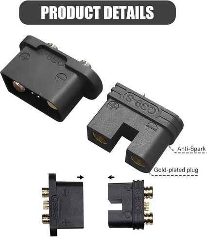QS9-U Anti-Spark Connector 180Amp High Current Quick Connect Connector 6-10 Gauge with Screw Hole Mounted Quick Connect/Disconnect Battery Terminal for Car E-Bike RV Winches Lifts Motor - QS9u in Saudi Arabia