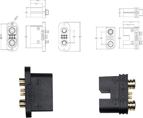 QS9-U Anti-Spark Connector 180Amp High Current Quick Connect Connector 6-10 Gauge with Screw Hole Mounted Quick Connect/Disconnect Battery Terminal for Car E-Bike RV Winches Lifts Motor - QS9u in Saudi Arabia