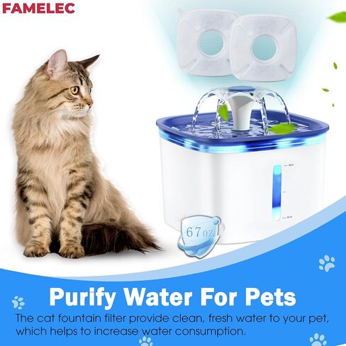 34Pcs Cat Water Fountain For Veken Pet Fountain Replacement Filters 95oz/2.8L, 67oz/2L, 135oz/4L, For Veken Replacement Filters With Kit (ModelA) in Saudi Arabia