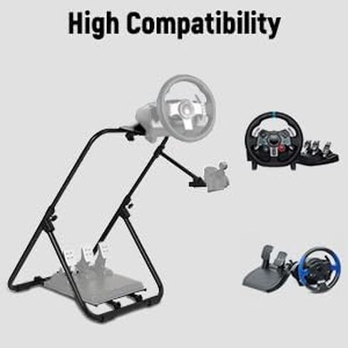 GAOMON Racing Wheel Stand, Steering Wheel Stand Foldable Height Adjustable Compatible with Logitech/Thrustmaster G25, G27, G29, T300RS, TXF458, T500RS, T3PA-PROF1, Racing Simulator Cockpit, Black in Saudi Arabia