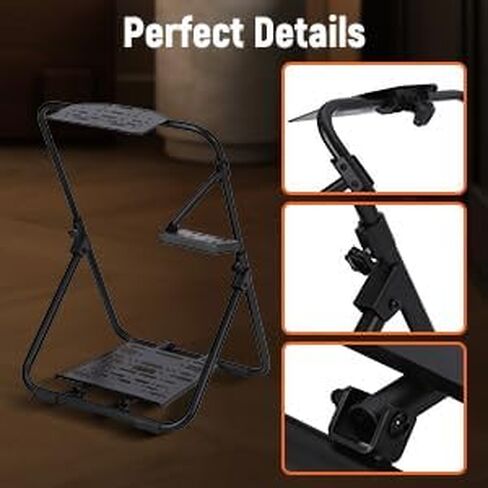 GAOMON Racing Wheel Stand, Steering Wheel Stand Foldable Height Adjustable Compatible with Logitech/Thrustmaster G25, G27, G29, T300RS, TXF458, T500RS, T3PA-PROF1, Racing Simulator Cockpit, Black in Saudi Arabia