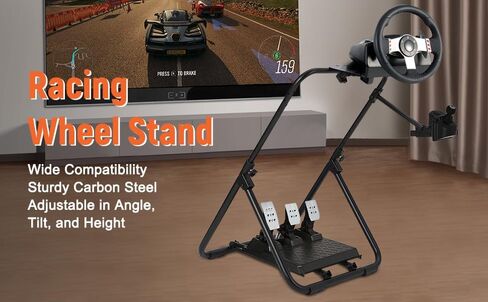 GAOMON Racing Wheel Stand, Steering Wheel Stand Foldable Height Adjustable Compatible with Logitech/Thrustmaster G25, G27, G29, T300RS, TXF458, T500RS, T3PA-PROF1, Racing Simulator Cockpit, Black in Saudi Arabia