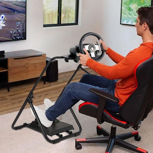 GAOMON Racing Wheel Stand, Steering Wheel Stand Foldable Height Adjustable Compatible with Logitech/Thrustmaster G25, G27, G29, T300RS, TXF458, T500RS, T3PA-PROF1, Racing Simulator Cockpit, Black in Saudi Arabia