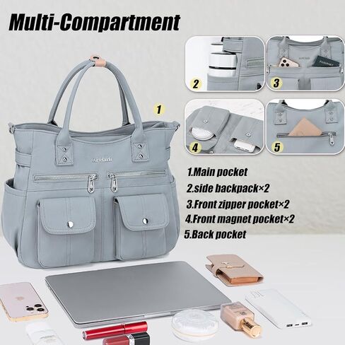 Artelaris Tote Bag for Women With Compartments,Waterproof Canvas Hobo Bag for Women,Fashion Crossbody Tote Purse for Work in Saudi Arabia