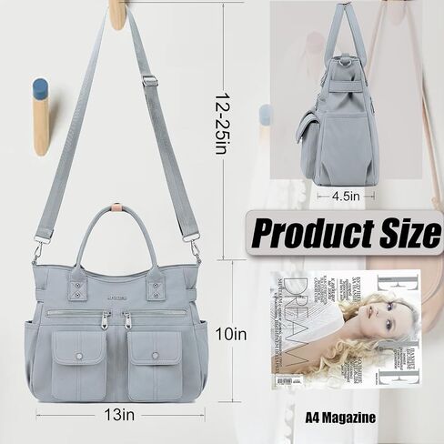 Artelaris Tote Bag for Women With Compartments,Waterproof Canvas Hobo Bag for Women,Fashion Crossbody Tote Purse for Work in Saudi Arabia