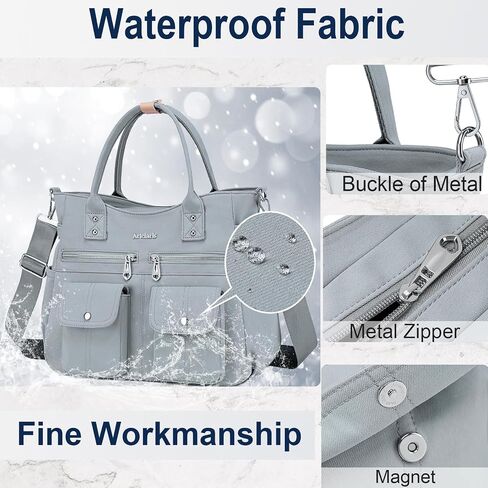 Artelaris Tote Bag for Women With Compartments,Waterproof Canvas Hobo Bag for Women,Fashion Crossbody Tote Purse for Work in Saudi Arabia