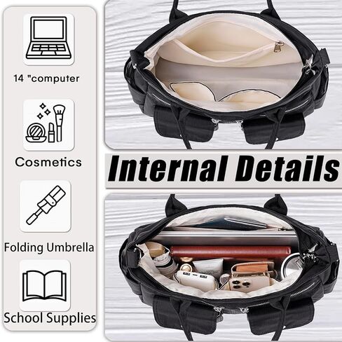 Artelaris Tote Bag for Women With Compartments,Waterproof Canvas Hobo Bag for Women,Fashion Crossbody Tote Purse for Work in Saudi Arabia