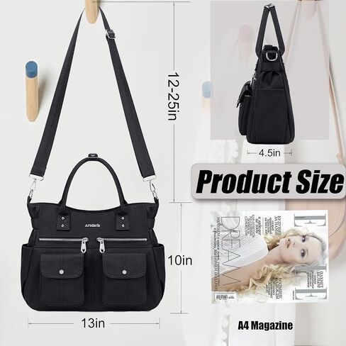 Artelaris Tote Bag for Women With Compartments,Waterproof Canvas Hobo Bag for Women,Fashion Crossbody Tote Purse for Work in Saudi Arabia