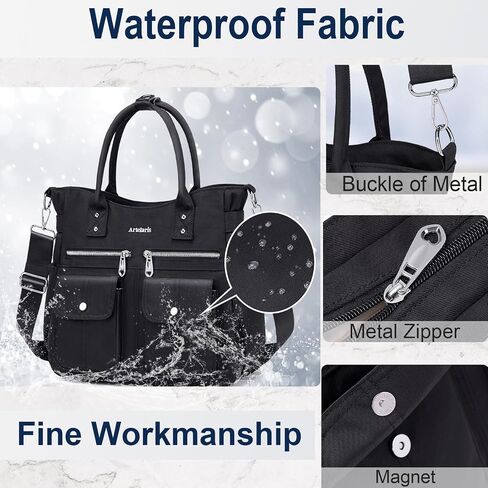Artelaris Tote Bag for Women With Compartments,Waterproof Canvas Hobo Bag for Women,Fashion Crossbody Tote Purse for Work in Saudi Arabia