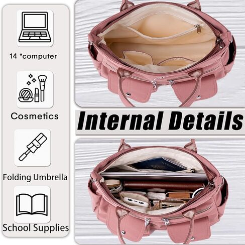Artelaris Tote Bag for Women With Compartments,Waterproof Canvas Hobo Bag for Women,Fashion Crossbody Tote Purse for Work in Saudi Arabia