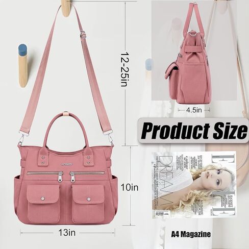 Artelaris Tote Bag for Women With Compartments,Waterproof Canvas Hobo Bag for Women,Fashion Crossbody Tote Purse for Work in Saudi Arabia