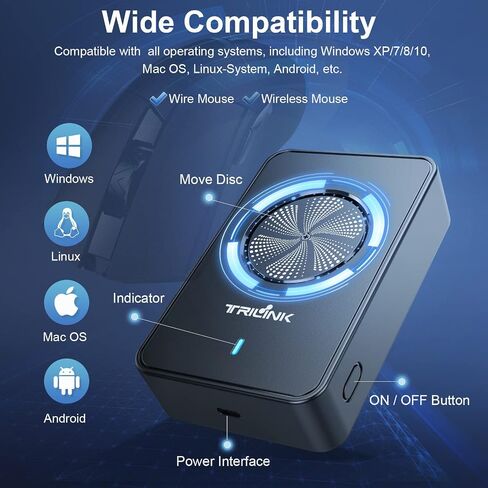 Undetectable Mouse Jiggler, Automatic Mouse Mover with Power Adapter & ON/Off Switch, Mouse Wiggler Mouse Shaker for Computer Laptop, Keep PC Active, Mechanical, No Software, Driver-Free, Ultra-Silent in Saudi Arabia