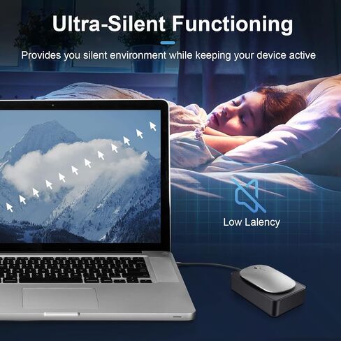 Undetectable Mouse Jiggler, Automatic Mouse Mover with Power Adapter & ON/Off Switch, Mouse Wiggler Mouse Shaker for Computer Laptop, Keep PC Active, Mechanical, No Software, Driver-Free, Ultra-Silent in Saudi Arabia