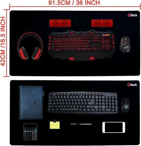 لوحة ماوس للألعاب XXXL/لوحة مكتب كبيرة ممتدة مقاس 36 بوصة × 16.5 بوصة لوحة ماوس GLTECK طويلة غير قابلة للانزلاق حواف مطاطية مخيطة مع حقيبة محمولة in Kuwait