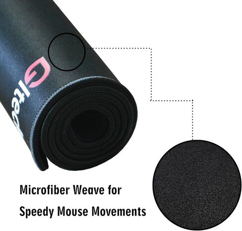 لوحة ماوس للألعاب XXXL/لوحة مكتب كبيرة ممتدة مقاس 36 بوصة × 16.5 بوصة لوحة ماوس GLTECK طويلة غير قابلة للانزلاق حواف مطاطية مخيطة مع حقيبة محمولة in Kuwait