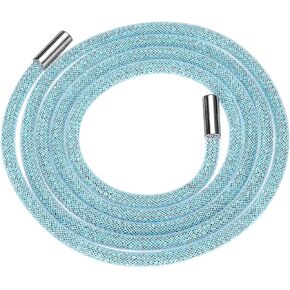 uxcell Rhinestone Tube Rope, 138cm Round Bling Diamond Tube String for DIY Hoodie Drawstring Sweatpants Belt Garment Accessories,Black Mesh Ab Color