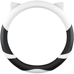 Steering Wheel Cover Cute Cat Soft for Women Girl Pink Leather Auto Interior Accessories Universal Fit 14.5 15 Inch Car (Green)