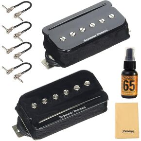 Briskdrop Seymour Duncan SHPR-1s P-Rails Set - Bundled with 4 MXR Patch Cables and Dunlop Polishing Kit (cream)