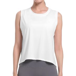 CL convallaria Workout Tops for Women Crop Tank Tops Sleeveless Cool Dry Loose Fit Athletic Shirts for Running Yoga Gym