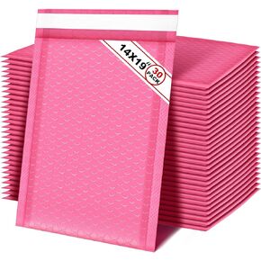 Henoyso 30 Pcs Extra Large Bubble Mailers 14 x 19 Inches Padded Envelopes Waterproof Shipping Bags Poly Padded Mailers Bulk for Mailing Packaging Small Business(Yellow)
