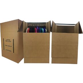 Uboxes Larger Wardrobe 24 x 40-Inches Moving Boxes, Bundle of 3